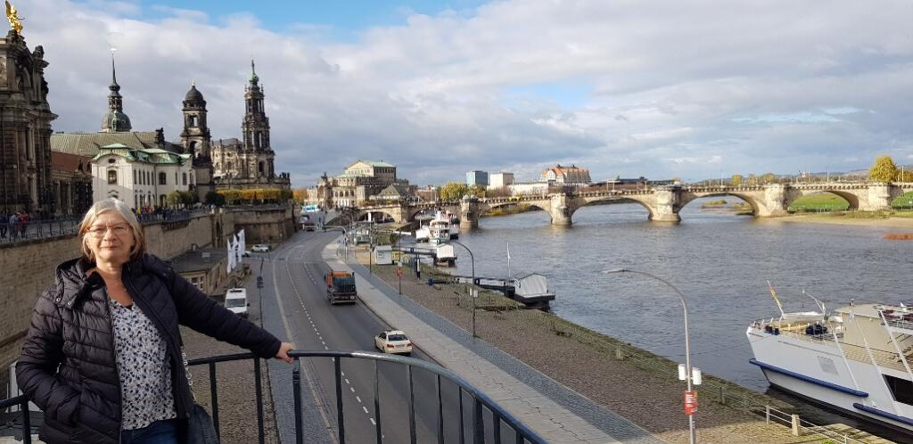 Dresden Duitsland, langs de Elbe, skyline van de Altstadt