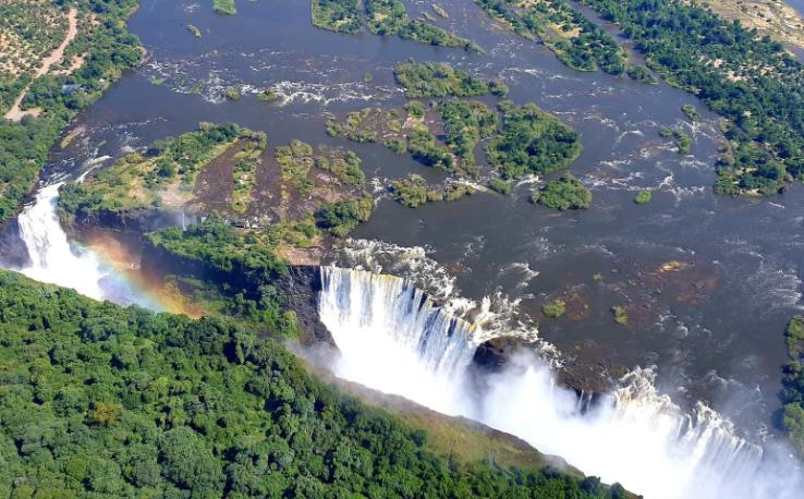 Zimbabwe, Vic Falls vanuit de lucht